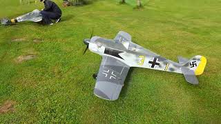 Top Flite Fw190  Saito FG57  over Skoger Aerodrome aug 2020 [upl. by Kennie]