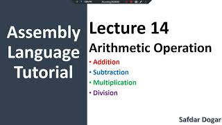 Program to Add Sub Mul Div Two Numbers Assembly Language  sub add mul div in assembly language 14 [upl. by Gabriell]