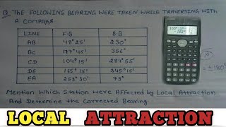 local attraction problem in surveying  compass survey survey engineering localattraction [upl. by Ahsuatal]