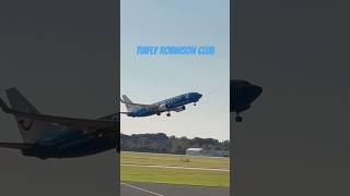 TUIfly BoeingRobinson Club Resorts Livery departure from DUS Airport shorts aviation video [upl. by Nafets]