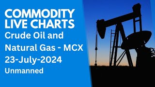 Crude Oil amp Natural Gas  MCX  Live Market Charts  23July2024  Unmanned [upl. by Lune101]