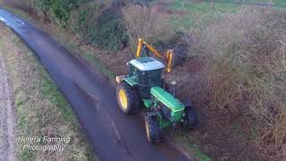 John Deere 3350  Hedge Cutting 2018  Drone Footage HD [upl. by Acirfa701]