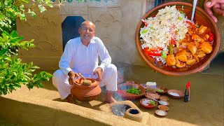 Chicken Shashlik With Gravy Recipe  Chicken Shashlik With Chinese Fried Rice  Village Food Secrets [upl. by Adall789]