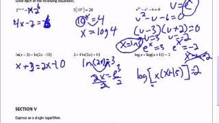 Exponential and Logarithm Review [upl. by Nahgiem]