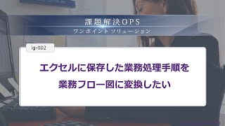 エクセルに保存した業務処理手順を、業務フロー図に変換したい ｜ 課題解決OPS ig002 [upl. by Geddes]