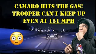 V6 CAMARO OUT RUNS STATE TROOPER IN INSANE HIGH SPEED CHASE [upl. by Dal]