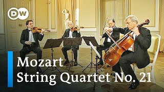 Mozart String Quartet No 21 Prussian No 1  Gewandhaus Quartet [upl. by Llenhoj]