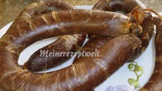 Türkische Knoblauchwurst selbstgemacht Ev yapimi sucuk [upl. by Kerby]