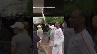 🥇 Snoop Dogg carries Olympic torch to Paris Olympics  shorts [upl. by Aeel530]