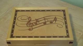 Marquetry Wooden Music Jewellery Box Play Fascination Waltz [upl. by Odnuges]