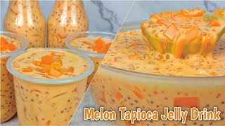 SAMALAMIG NA MELON KAHIT WALANG MELON  MELON SAGOT GULAMAN RECIPE  MELON TAPIOCA JELLY DRINK [upl. by Ardnael]