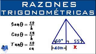 Razones trigonométricas  Aplicación con dos triángulos  Ejemplo 1 [upl. by Yorel]