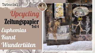 UPCYCLING Zeitungspapier ✤ Grungy Kunst Wundertüten ✤ Einfache Papiertüte falten ✤ DIY [upl. by Ferris]