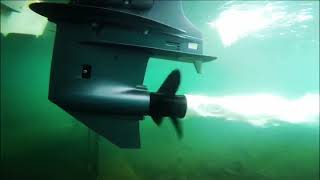 Aluminum propeller running under water [upl. by Rosemonde]