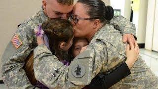 Military parents surprise daughters in tearful reunion at Miller Elementary [upl. by Jermayne]