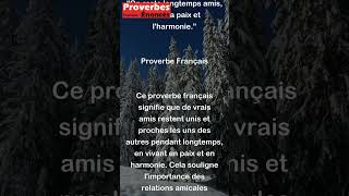 Proverbe Français  On reste longtemps amis dans la paix et lharmonie shorts [upl. by Madison]