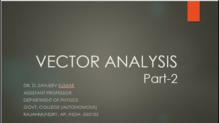 Vector Analysis Part 2 [upl. by Golanka]