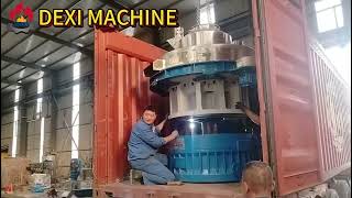 XGJ850P Vertical Ring Die Wood Pellet Machine And GXP80130 Hammer Mill Delivery to Indonesia [upl. by Senoj]