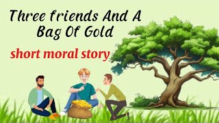 Three friends amp a bag of gold Moral story Story for lesson English story Book relating For kids [upl. by Eugatnom]