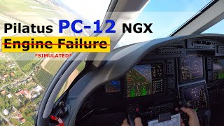 Pilatus PC12 NGX Engine Failure Simulated [upl. by Aivatahs]