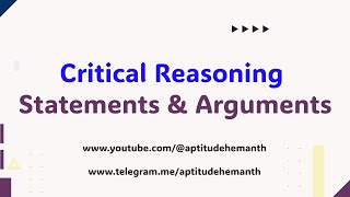 Statements amp Arguments  Critical Reasoning  Accenture [upl. by Kristos]