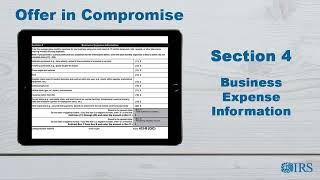 How to Complete Form 433B OIC  Section 4 Business Expense Information [upl. by Setarcos]