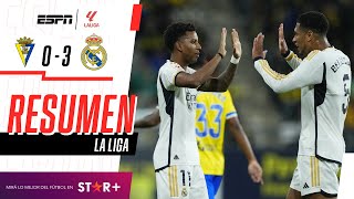 ¡SHOW DE GOLAZOS DE RODRYGO Y BELLINGHAM PARA EL MERENGUE  Cádiz 03 Real Madrid  RESUMEN [upl. by Janelle]