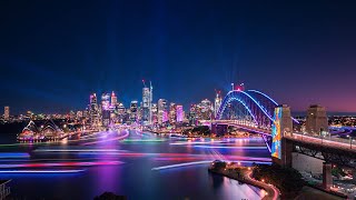 Drone Fly Through of the 2022 Vivid Sydney Light Walk [upl. by Cheslie863]