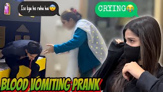 FAKE BLOOD VOMITING PRANK😰ON MOM amp SISTER  GONE EXTREME WRONG😱 funnyvideo familyvlog prank [upl. by Salas858]