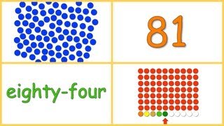 Baby Math Numbers 8090 dots numerals words rows [upl. by Annatsirhc852]