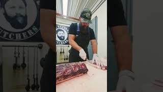 Cutting 42 day dryaged tajima wagyu strip steaks shorts [upl. by Treacy]