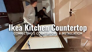 Ikea Laminate Countertop  How to Attach 2 pieces using miter bolts [upl. by Sheeran88]