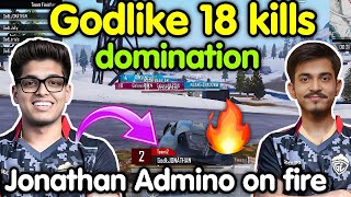 Godlike 18 kills domination in Bgis grind lobby 🔥 Jonathan Admino Jelly on fire 🇮🇳 [upl. by Htabmas666]