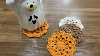 Portavasos a Crochet  Tutorial  Diestra [upl. by Eyahs222]