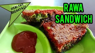 Stuffed Rawa Sandwich  Healthy Breakfast  no bread sandwich recipe   breadless sandwiches [upl. by Koorb]