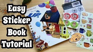 How to Make a Sticker Book  Easy Sticker Book DIY  Step By Step Journal Video [upl. by Vasilis]