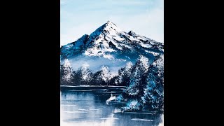 10MinutenMalerei schneebedeckte Berglandschaft  Acryl malen für Anfänger [upl. by Ingrim]