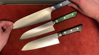 Sakai Kikumori Blue Steel Santoku Review [upl. by Asiled]