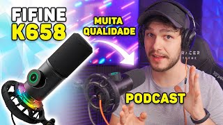 MICROFONE BARATO Perfeito para PODCAST e com MUITA QUALIDADE Fifine K658 USB [upl. by Annalee479]