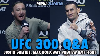 Justin Gaethje Max Holloway Vow to Hurt Each Other in BMF Title Fight – Out of Respect  UFC 300 [upl. by Baer]