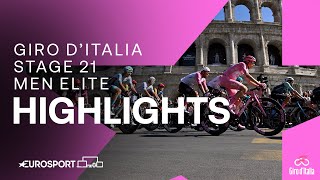 EPIC FINALE IN ROME 🏆  Giro DItalia Stage 21 Race Highlights  Eurosport Cycling [upl. by Llennor]