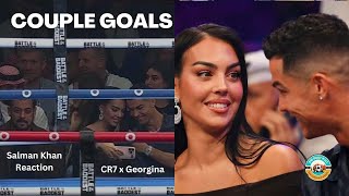 Cristiano Ronaldo and Georgina Rodriguez Couple Goals Moment at boxing event in Saudi Arabia [upl. by Kermie]