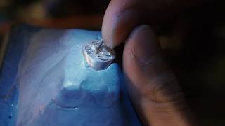 Hand engraving a monogram on a signet ring [upl. by Rombert147]