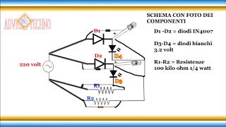 come collegare I LED ALLA 220v SENZA TRASFORMATORE video a scopo dimostrativo [upl. by Dulcie147]