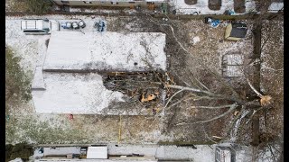 Drone video Beauty and damage from Lexingtons ice storm [upl. by Ahsead]