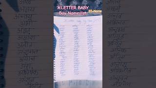 ALetter Baby boy Names 2024 hindu Name Listbabyboynames202324hindubabyboynamesshortsviral [upl. by Yatnohs397]