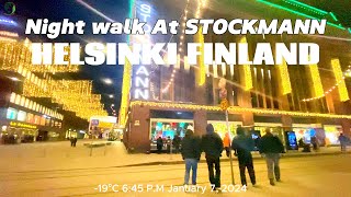 🇫🇮 Night Walk At Stockmann In Helsinki Finland Life In Helsinki Finland Vlog [upl. by Yrekaz189]