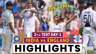 India vs England 2nd Test Day 1 Highlights 2024  IND vs ENG 2nd Test Day 1 Highlights 2024 [upl. by Adnuahs]