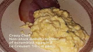 Le Creuset Nonstick Test of a 16cm Milkpan to scramble eggs  Crazy Chef [upl. by Yerffeg518]