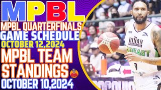 MPBL QUARTERFINALS LATEST TEAM STANDINGS OCTOBER 102024LEVI HERNANDEZ 21 POINTS 5 REBOUNDS [upl. by Watanabe]